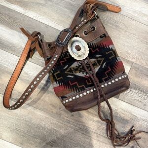 Running Roan Tack Pendleton Concho handmade Western Bag